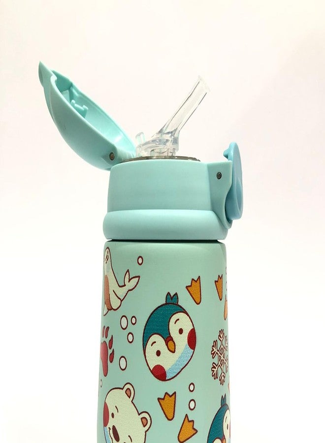 سبيديكس زجاجة ماء للأطفال من الفولاذ المقاوم للصدأ المعزولة من Speedex Insta، زجاجة شرب ساخنة وباردة معزولة بتفريغ الهواء للأولاد والبنات | تصميم مانع للتسرب وخالٍ من مادة BPA، سعة 330 مل (VISTA-PRINTED-VI3301) - Image 2